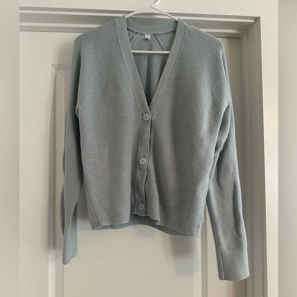 Women's Dusty Blue Cardigan Sweater